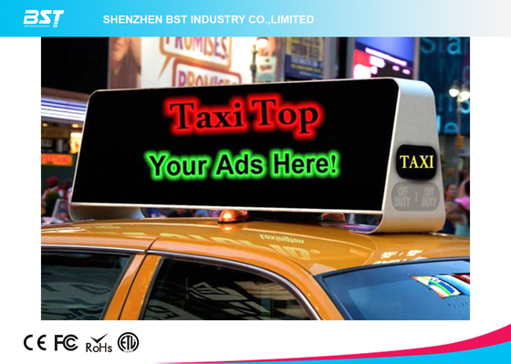 Iklan Taksi Komersial Rooftop Led Display 40000dots / Sqm, Kecerahan Tinggi