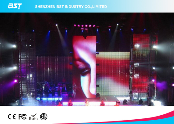 Kecerahan Tinggi p10mm Transparent Led Curtain Screen Dengan SMD 3528 LEDS, 1/8 Scan