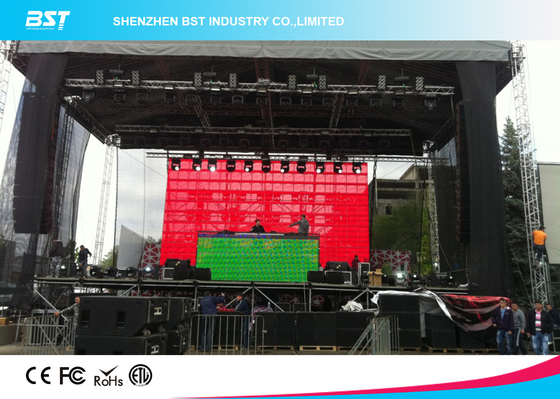 Air tahan angin di luar Rental Layar LED transparan Pixel Pitch 10mm Led Display