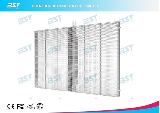 P5mm Transparan LED Screen Display, Kaca Fleksibel iklan led layar bentuk berbeda