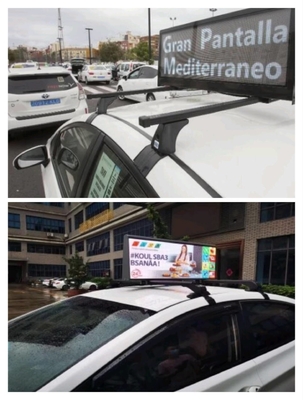 Full Color P2.5 Taxi Top LED Display Outdoor High Brightness 3000nits Layar LED Di siang dan malam hari