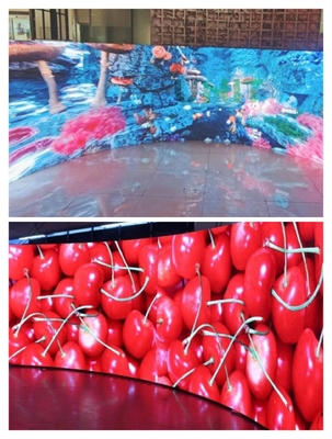terlihat Desain Magnetik Fleksibel Led display P2.5 Curved Iklan LED Screen Untuk Konferensi