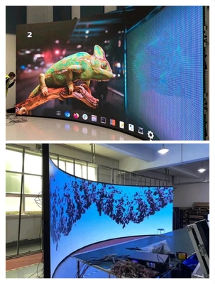 terlihat Desain Magnetik Fleksibel Led display P2.5 Curved Iklan LED Screen Untuk Konferensi