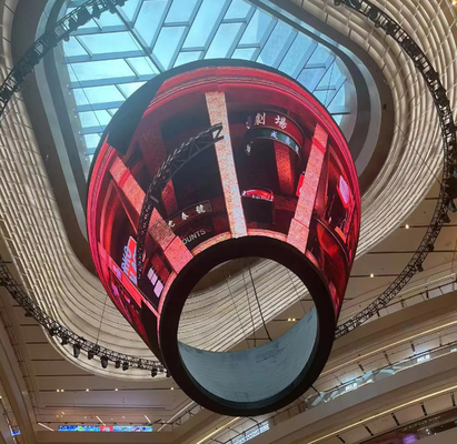 Disesuaikan P4 Curved LED Video Wall Indoor Eye Catching Iklan LED Layar