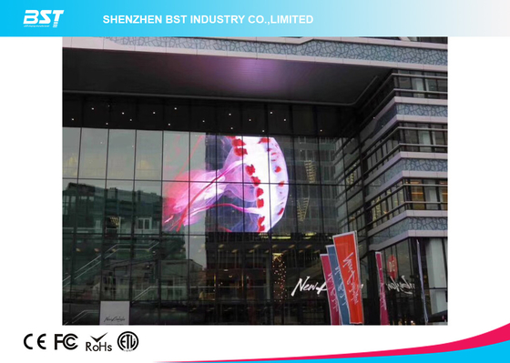 Fleksibel transparan LED tirai 10000 titik Per Sqm 1920hz Untuk mal belanja