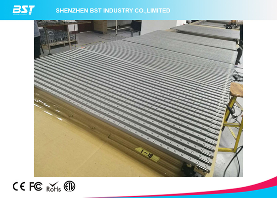 Fleksibel transparan LED tirai 10000 titik Per Sqm 1920hz Untuk mal belanja
