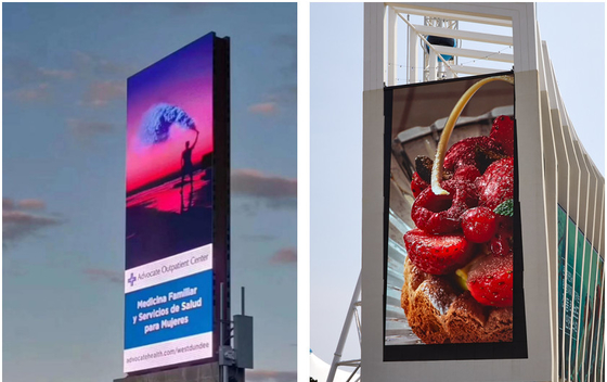 Full Color Outdoor Advertising LED Display Ultra Thin Lightweight Mudah Dipasang Untuk Iklan Dinamis