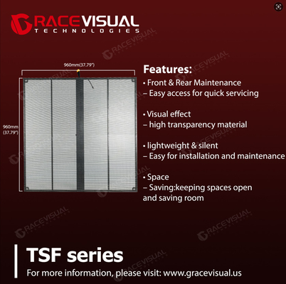 Seri TSF Canggih Layar LED Transparan Untuk Tampilan Konten Resolusi Tinggi