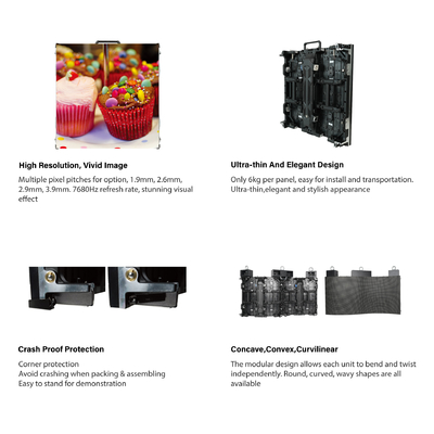 7680hz IRCF Series Indoor Flexible Led Panels IP Rating Front/Rear IP40/IP21 untuk Visuals Crisp