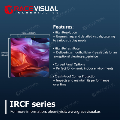 IRCF Series Indoor Flexible LED Display Panels Tingkat Refresh 7680Hz ♪ Soft Module untuk Curved & Creative Installations