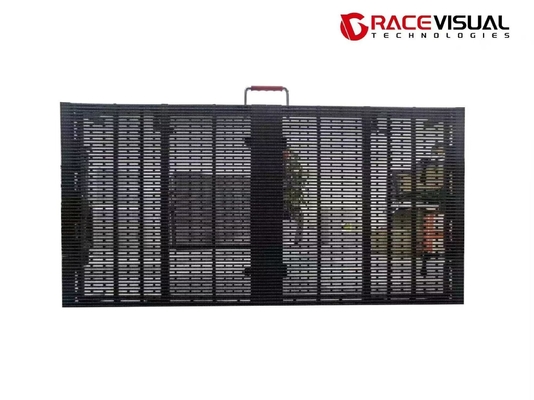 P3.9-7.8mm Tampilan LED Luar Ruangan Transparan 1Mx0.5M 7680Hz Tingkat Refresh 5000nits Kecerahan