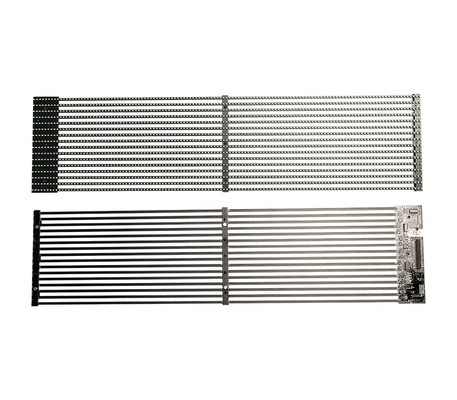 Display Mesh Strip LED Transparan yang dapat disesuaikan    Ideal untuk aplikasi dalam ruangan dan luar ruangan yang tetap