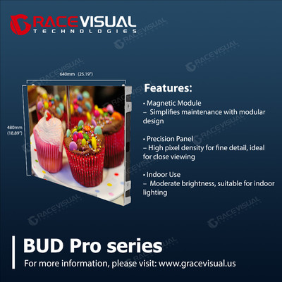 BUD Pro 1.86 Pitch Series Front Service LED Display 7680HZ Refresh Rate,Lebih dari 500nits Kecerahan