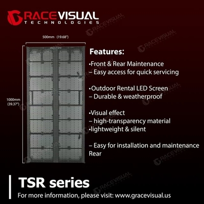 7680Hz Refresh Rate Ultra-Clear P3.9 ∙ 7.8 Rental LED Screen 5000nits Kecerahan Transparansi Tinggi untuk Indoor Outdoor