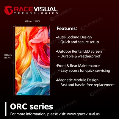 Outdoor Rental LED Panel 2.6/2.9/3.9mm Pixel Pitch, Quick Setup, Front & Rear Service, Auto-Lock, Modular Design, Seamless Flat/Curved/Corner Splicing untuk Stage & Events