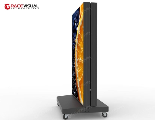 Ukuran Kecil Indoor Lantai Berdiri Lipat LED Display Poster Screen, Penyimpanan Mudah, Transportasi Nyaman