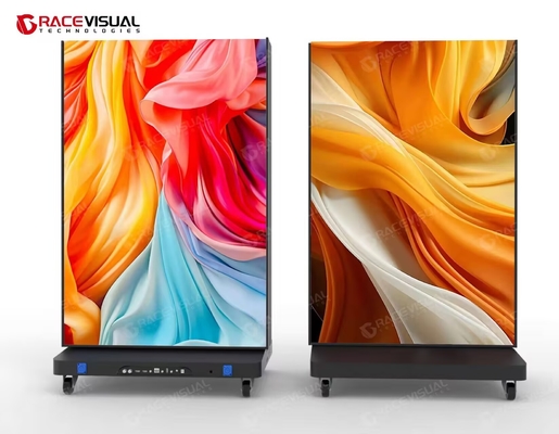 Ukuran Kecil Indoor Lantai Berdiri Lipat LED Display Poster Screen, Penyimpanan Mudah, Transportasi Nyaman