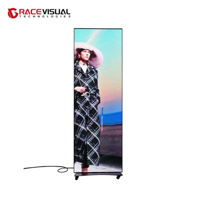 IP Series Digital Poster Display - Ringan dan Ringan (38kg) berdiri bebas dengan roda dasar atau dinding dipasang layar LED dalam ruangan